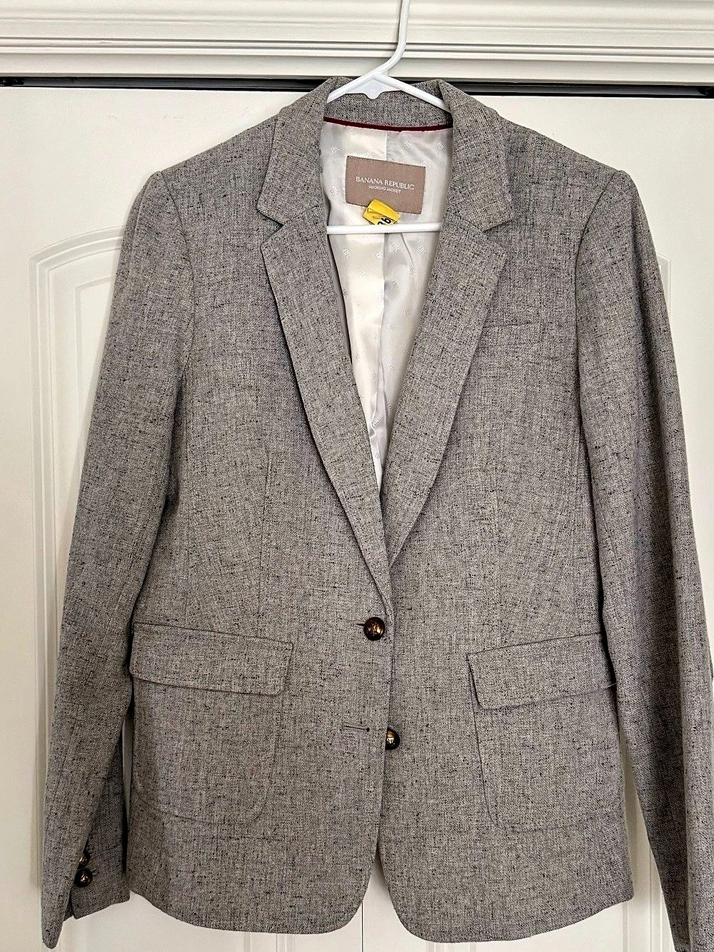 Banana Republic Speckled Gray Hacking Jacket Gray & White Size 10
